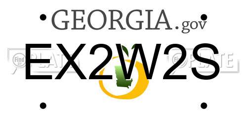 EX2W2S Georgia License Plate