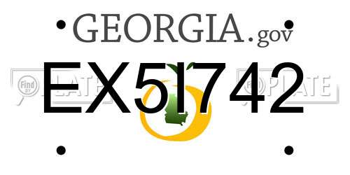 EX5I742 Georgia License Plate