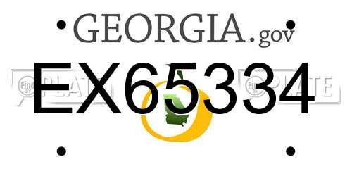 EX65334 Georgia License Plate