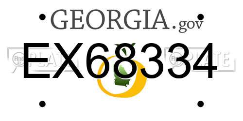 EX68334 Georgia License Plate