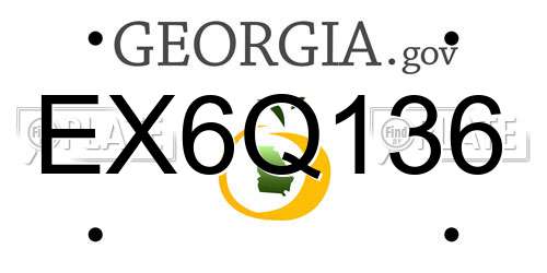 EX6Q136 Georgia License Plate