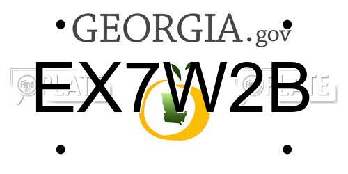 EX7W2B Georgia License Plate
