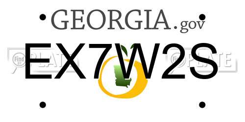 EX7W2S Georgia License Plate