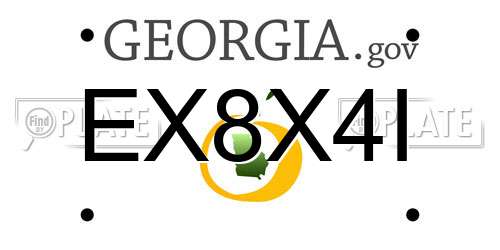 EX8X4I Georgia License Plate