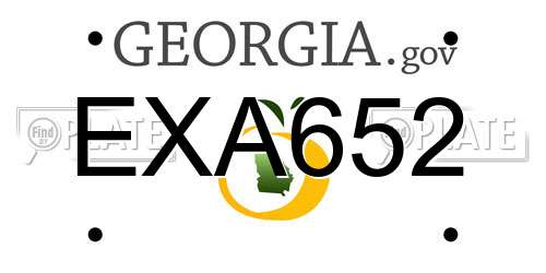 EXA652 Georgia License Plate