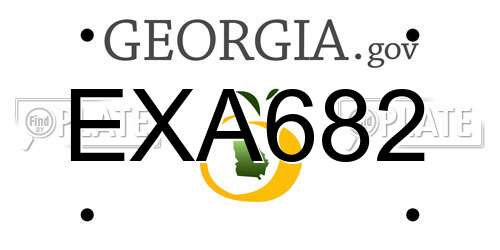 EXA682 Georgia License Plate