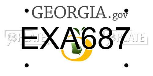 EXA687 Georgia License Plate