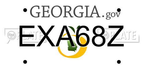 EXA68Z Georgia License Plate
