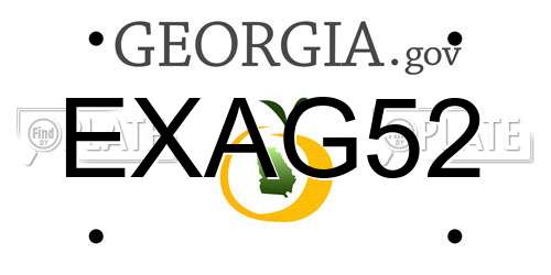 EXAG52 Georgia License Plate