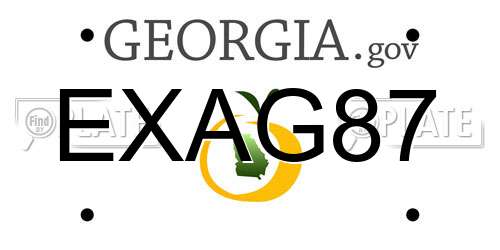 EXAG87 Georgia License Plate