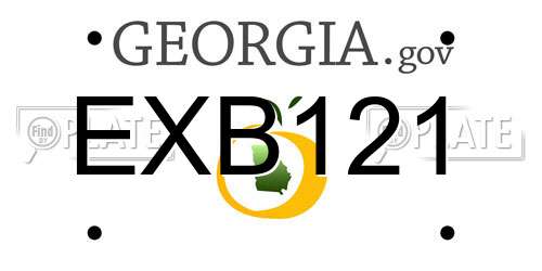 EXB121 Georgia License Plate