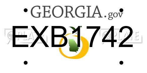 EXB1742 Georgia License Plate