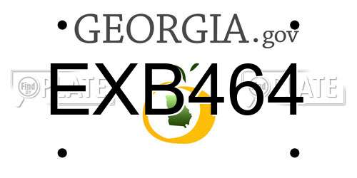 EXB464 Georgia License Plate