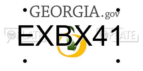 EXBX41 Georgia License Plate
