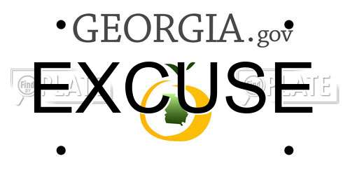 EXCUSE Georgia License Plate