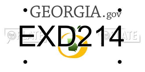 EXD214 Georgia License Plate
