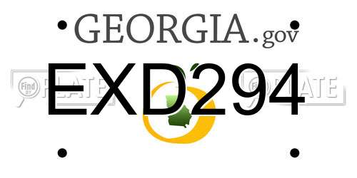 EXD294 Georgia License Plate