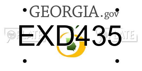 EXD435 Georgia License Plate