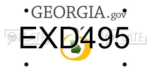 EXD495 Georgia License Plate