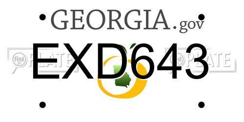 EXD643 Georgia License Plate