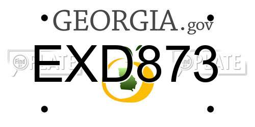 EXD873 Georgia License Plate