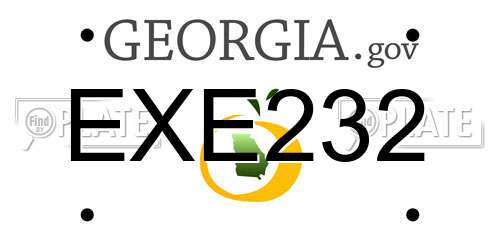 EXE232 Georgia License Plate