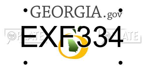 EXF334 Georgia License Plate