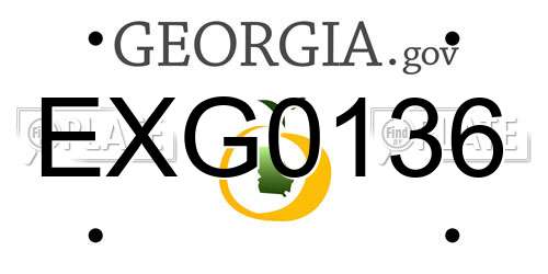 EXG0136 Georgia License Plate