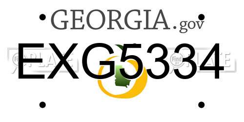 EXG5334 Georgia License Plate