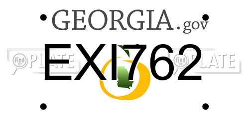 EXI762 Georgia License Plate