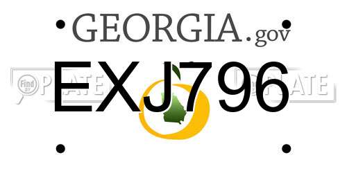 EXJ796 Georgia License Plate