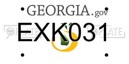 EXK031 Georgia License Plate