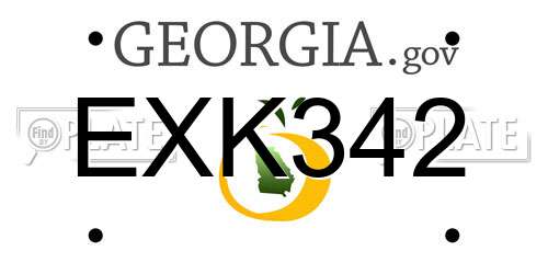 EXK342 Georgia License Plate