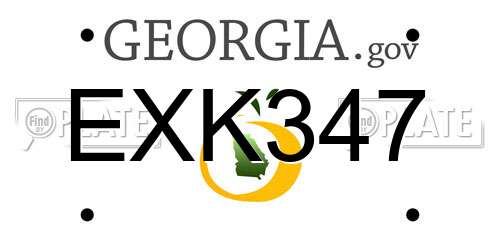 EXK347 Georgia License Plate