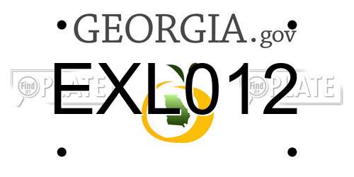 EXL012 Georgia License Plate