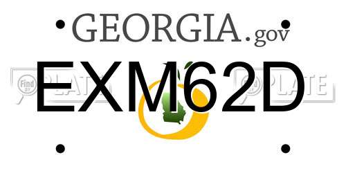 EXM62D Georgia License Plate