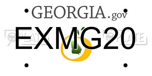 EXMG20 Georgia License Plate