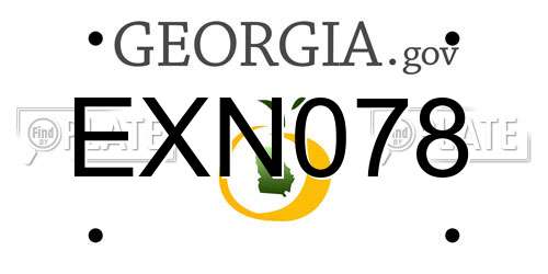 EXN078 Georgia License Plate