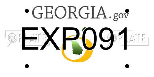 EXP091 Georgia License Plate