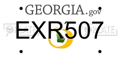 EXR507 Georgia License Plate