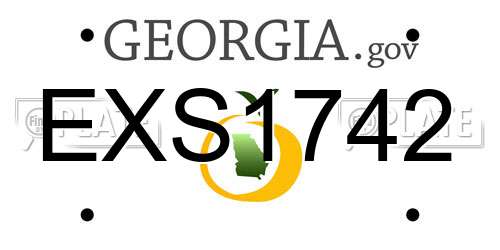 EXS1742 Georgia License Plate