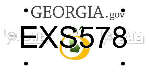 EXS578 Georgia License Plate