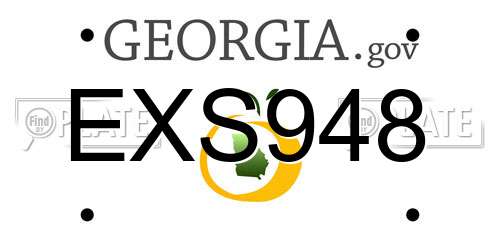 EXS948 Georgia License Plate