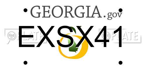 EXSX41 Georgia License Plate