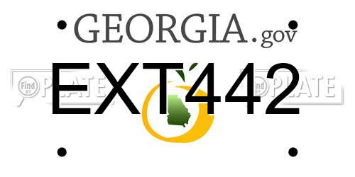 EXT442 Georgia License Plate