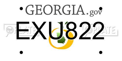 EXU822 Georgia License Plate