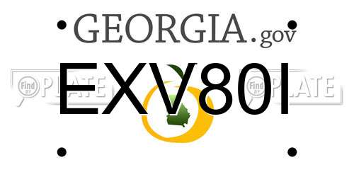 EXV80I Georgia License Plate