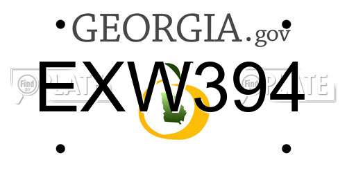 EXW394 Georgia License Plate