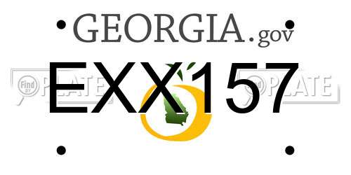 EXX157 Georgia License Plate
