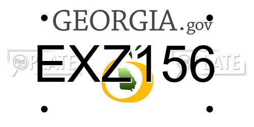 EXZ156 Georgia License Plate